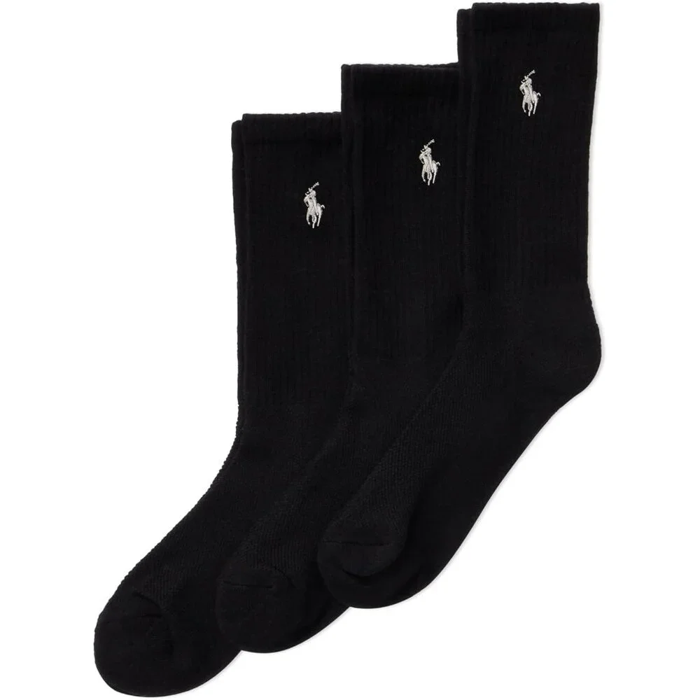 womens Cushioned Cotton Sport Crew Socks - 3 Pair Pack - Athletic Half Cushion C